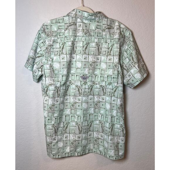 Men's Columbia PFG Mint Green and Gray Short Sleeve Fishing Shirt Size M NEW - Picture 3 of 8
